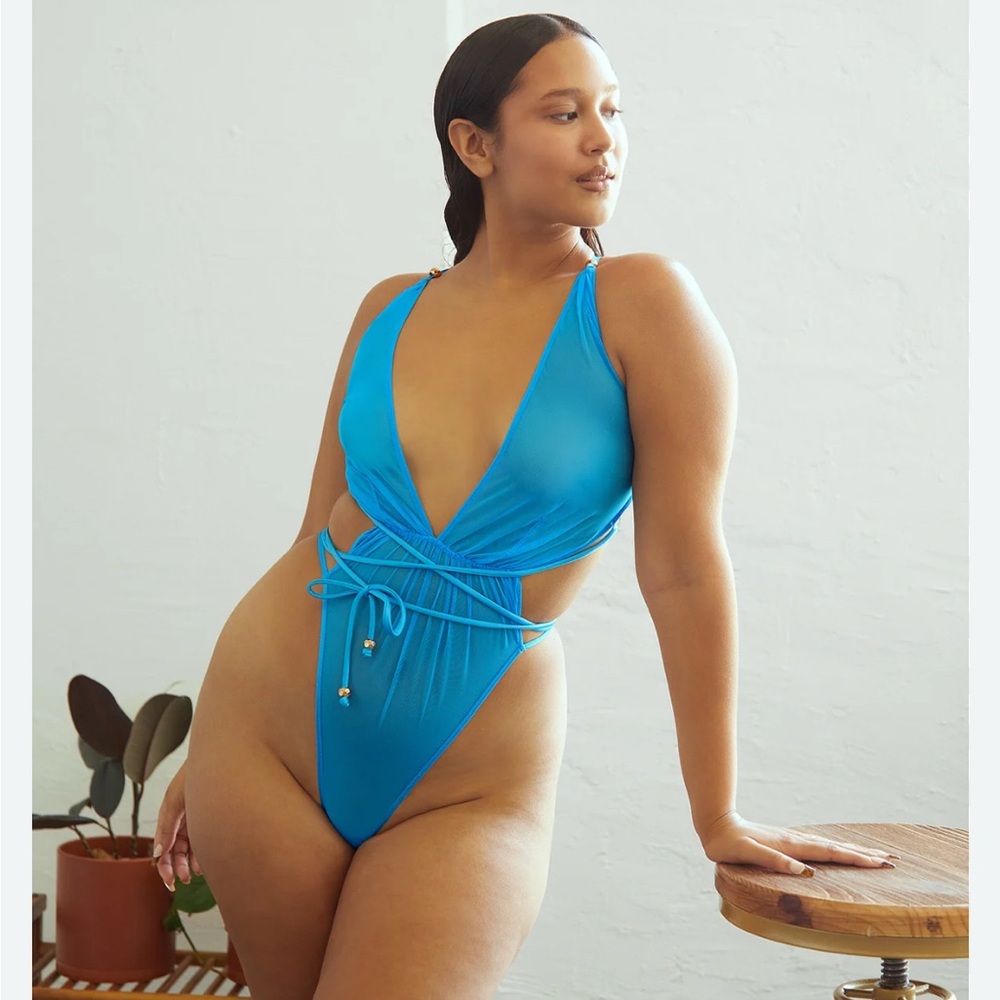 Savage x Fenty strappy mesh teddy